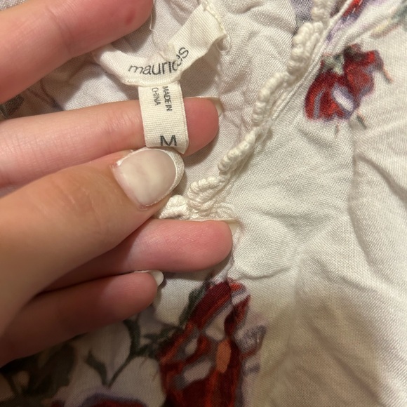 Maurices Floral Lace Tank Top - White and Red - Picture 3 of 6